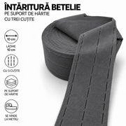 Intaritura Betelie Pe Suport De Hartie Perforata Cu 3 Cutite, 10cm, Gri inchis