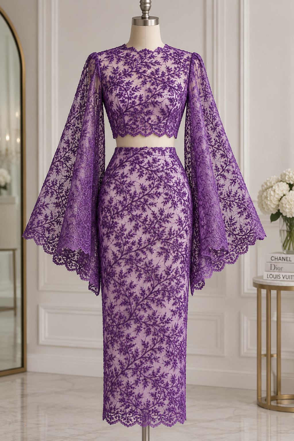Broderie Cu Paiete Fine - Mov