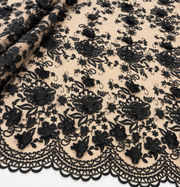 Broderie 3D Pe Tull, Negru
