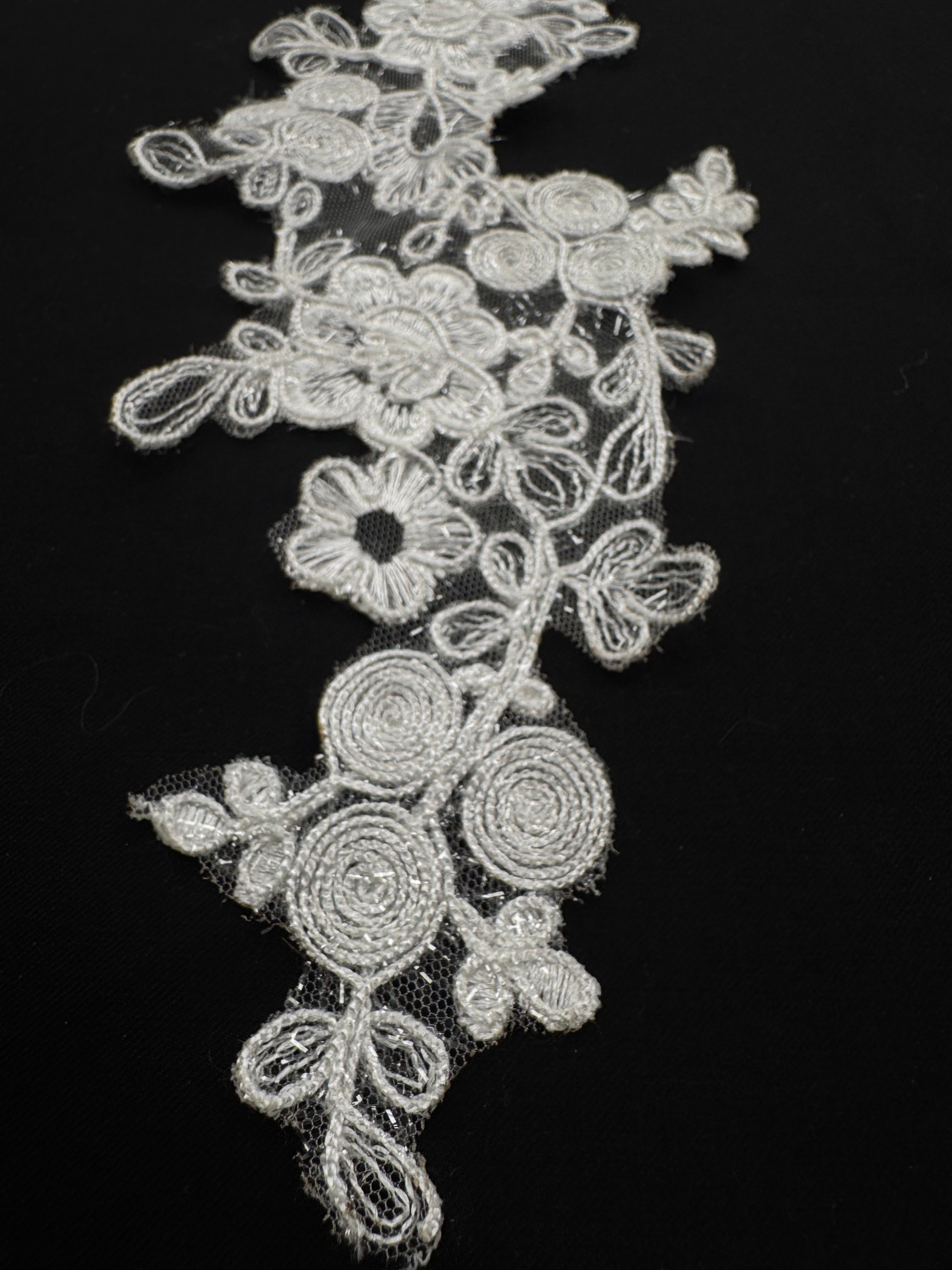 Aplicație Dantela 12x32cm- Alb Ivoire