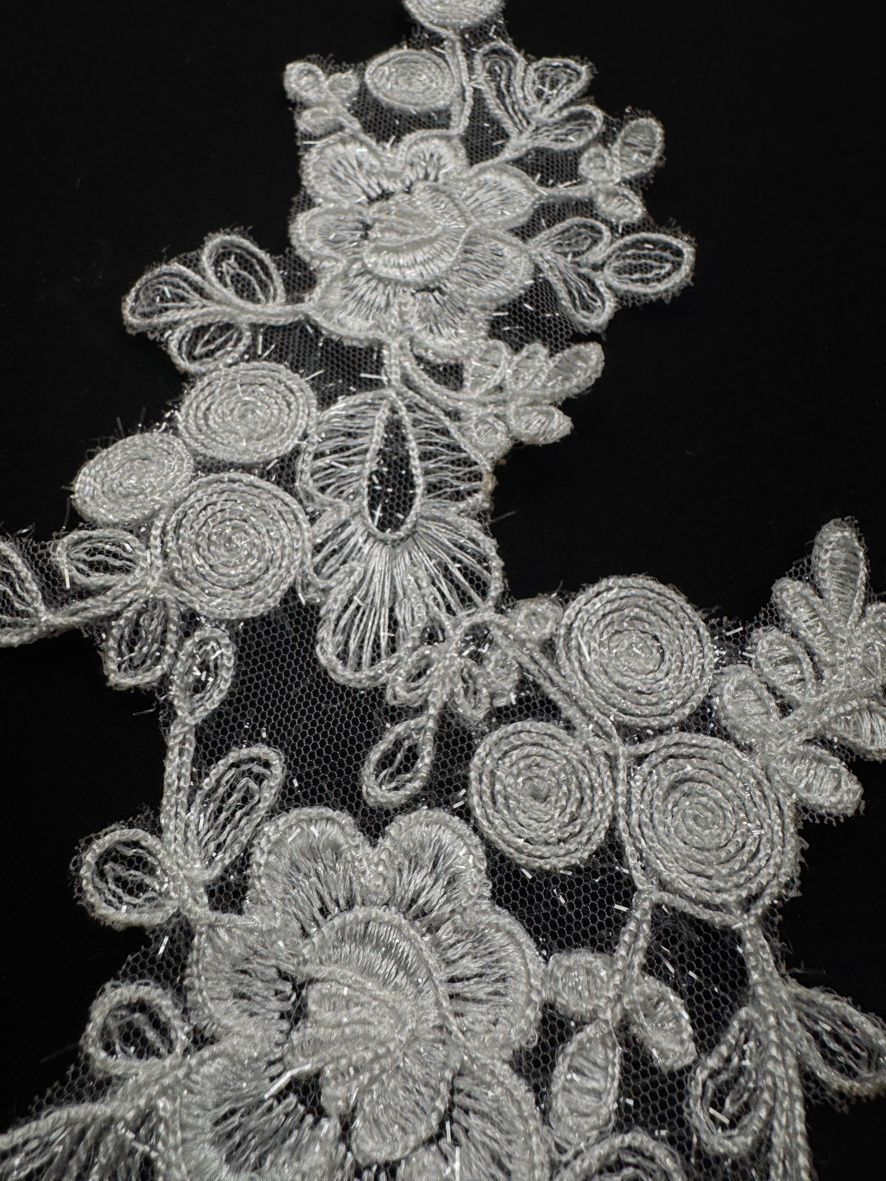 Aplicație Dantela 12x32cm- Alb Ivoire