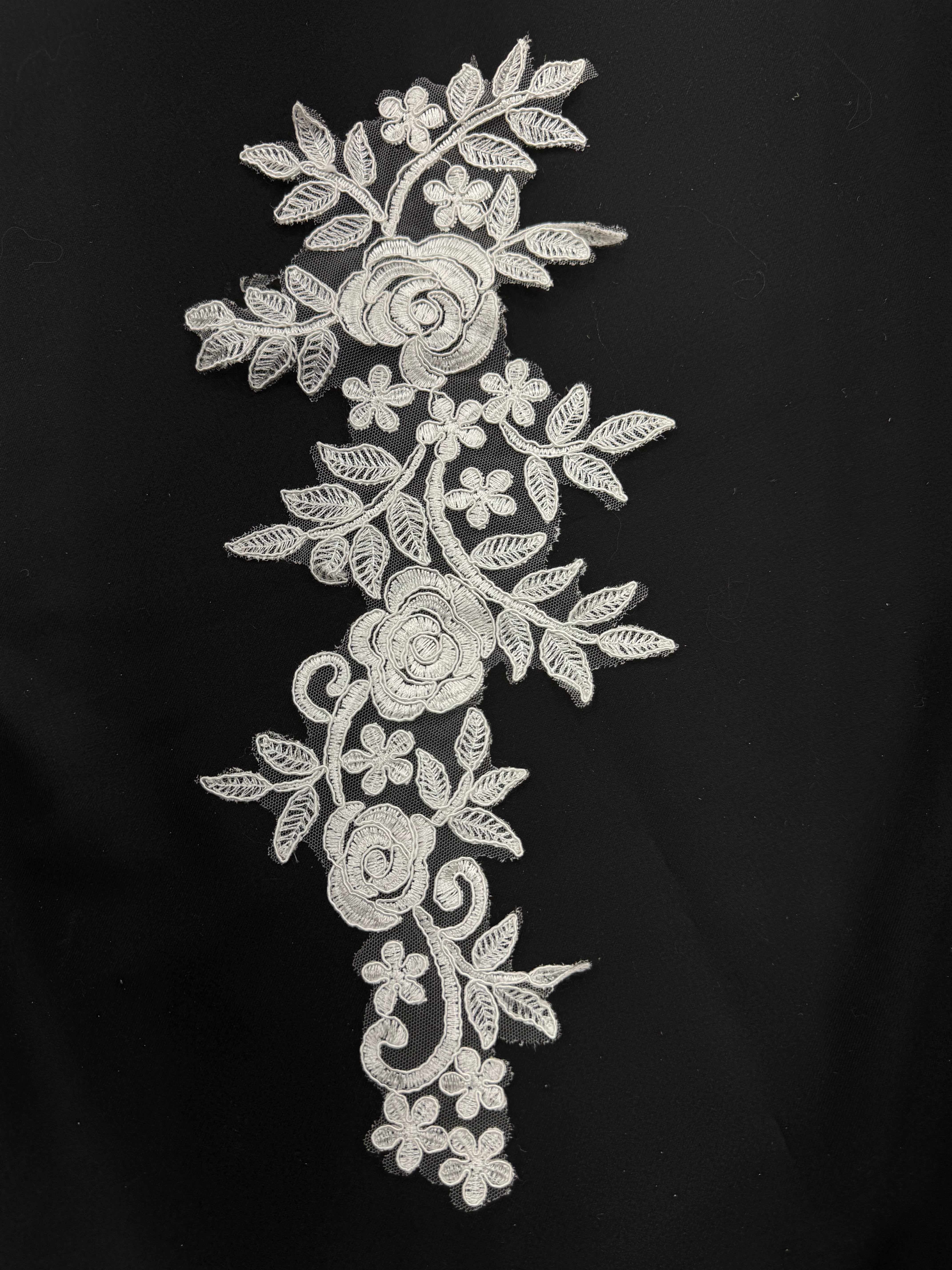 Aplicație Dantela 14x36cm- Alb Ivoire