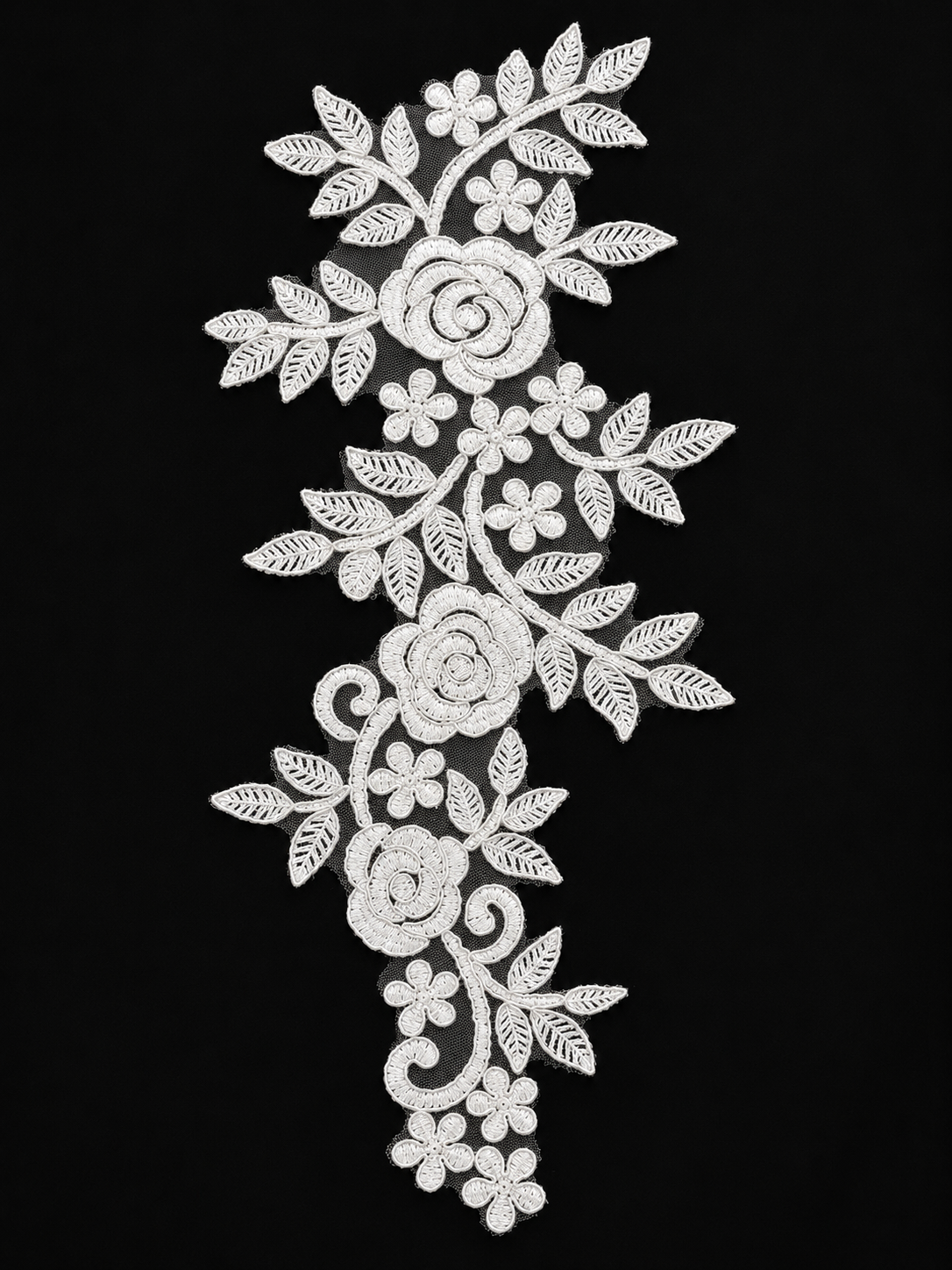 Aplicație Dantela 14x36cm- Alb Ivoire