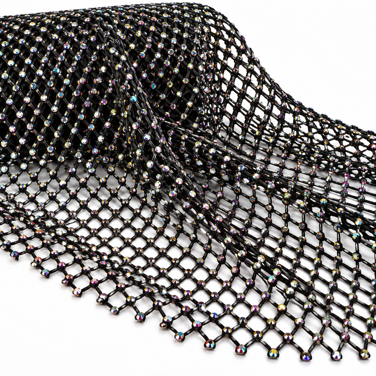 Plasa Elastica Cu Pietre - Negru cu pietre multicolore