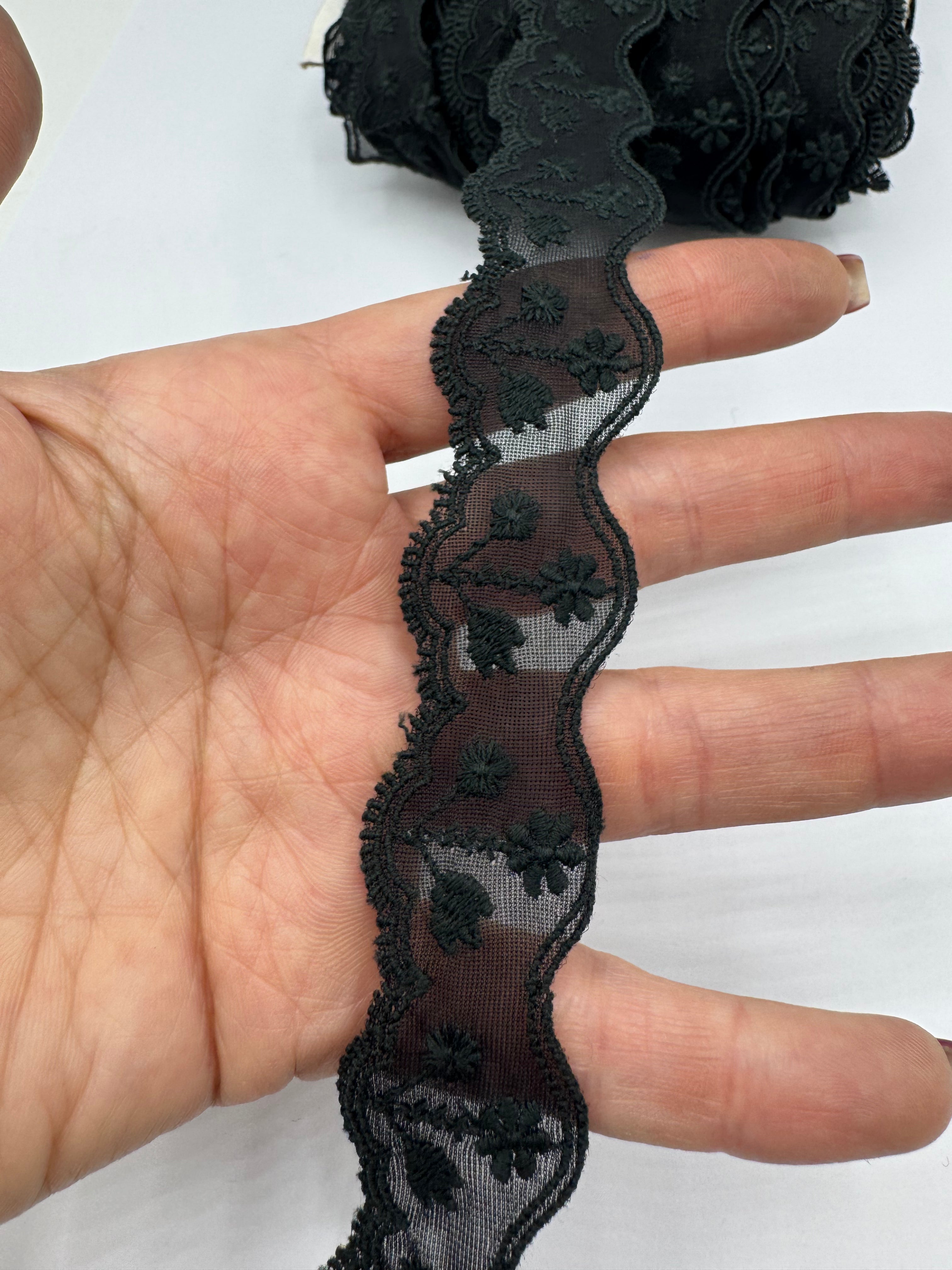 Dantela 2.50cm negru antracit