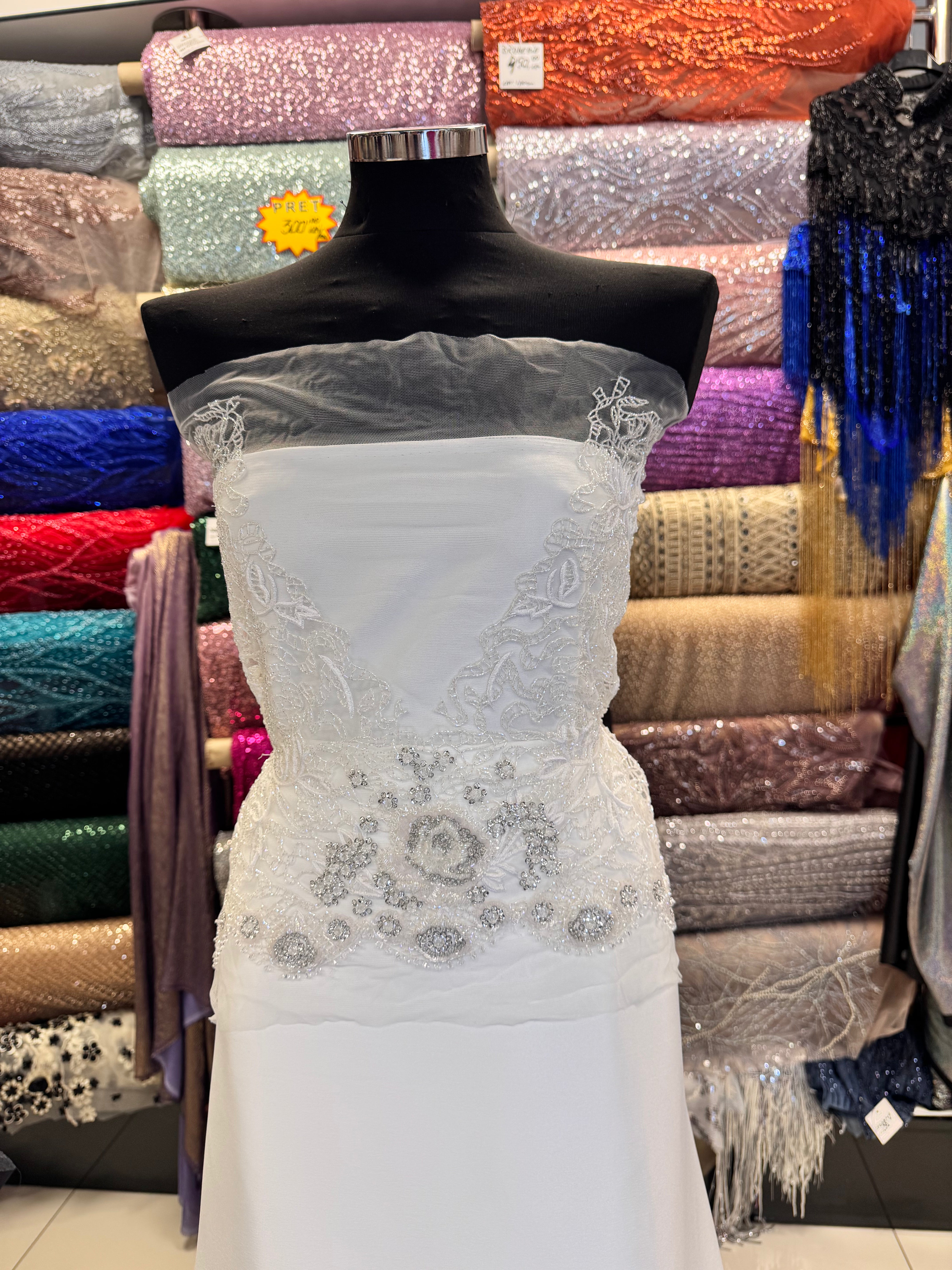 Broderie Bust Pentru Mireasă Ivoire