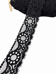Dantela neagra 4cm - preț pe metru