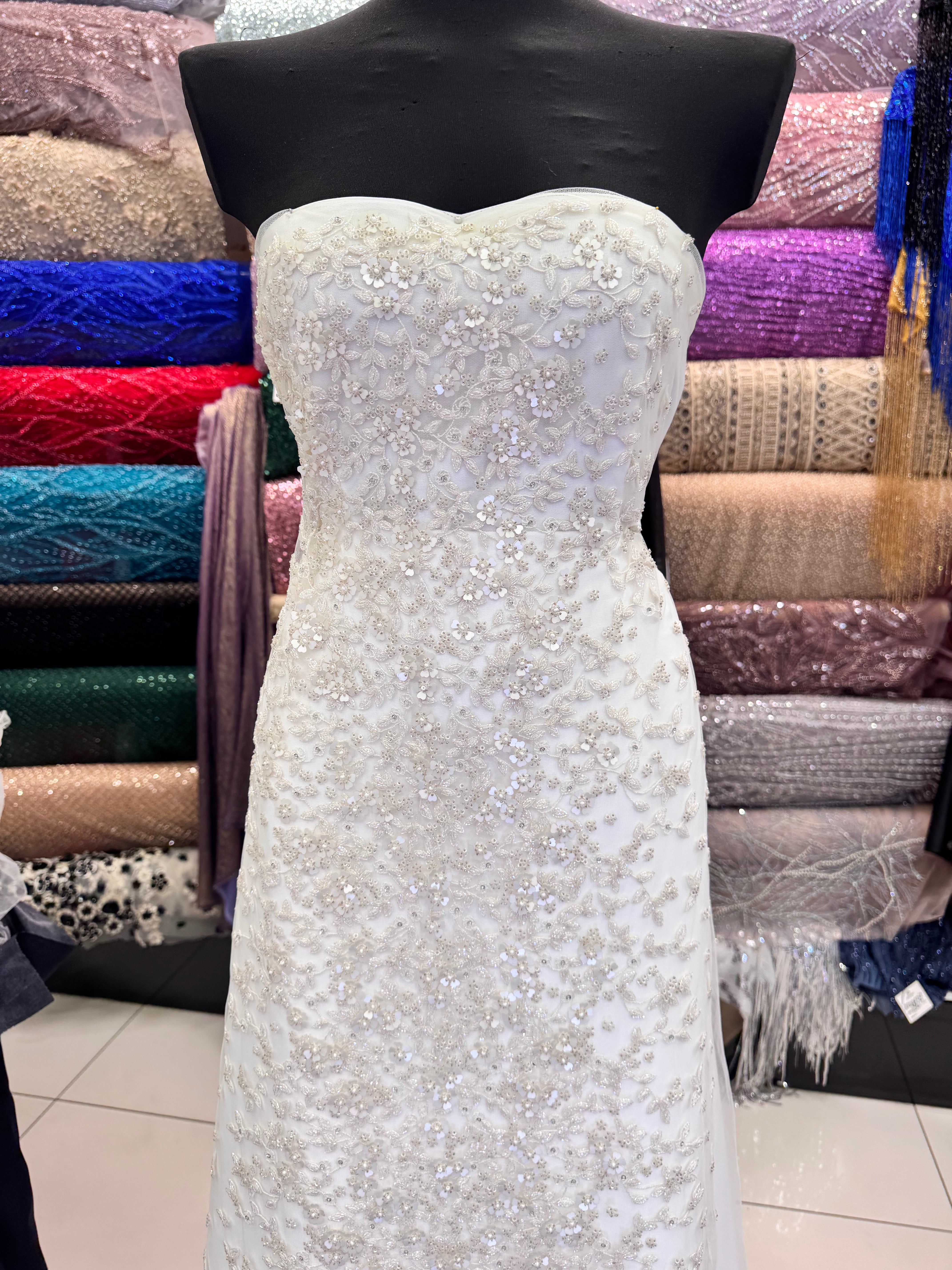 Cupon Broderie Pentru Mireasă Ivoire 55x130cm