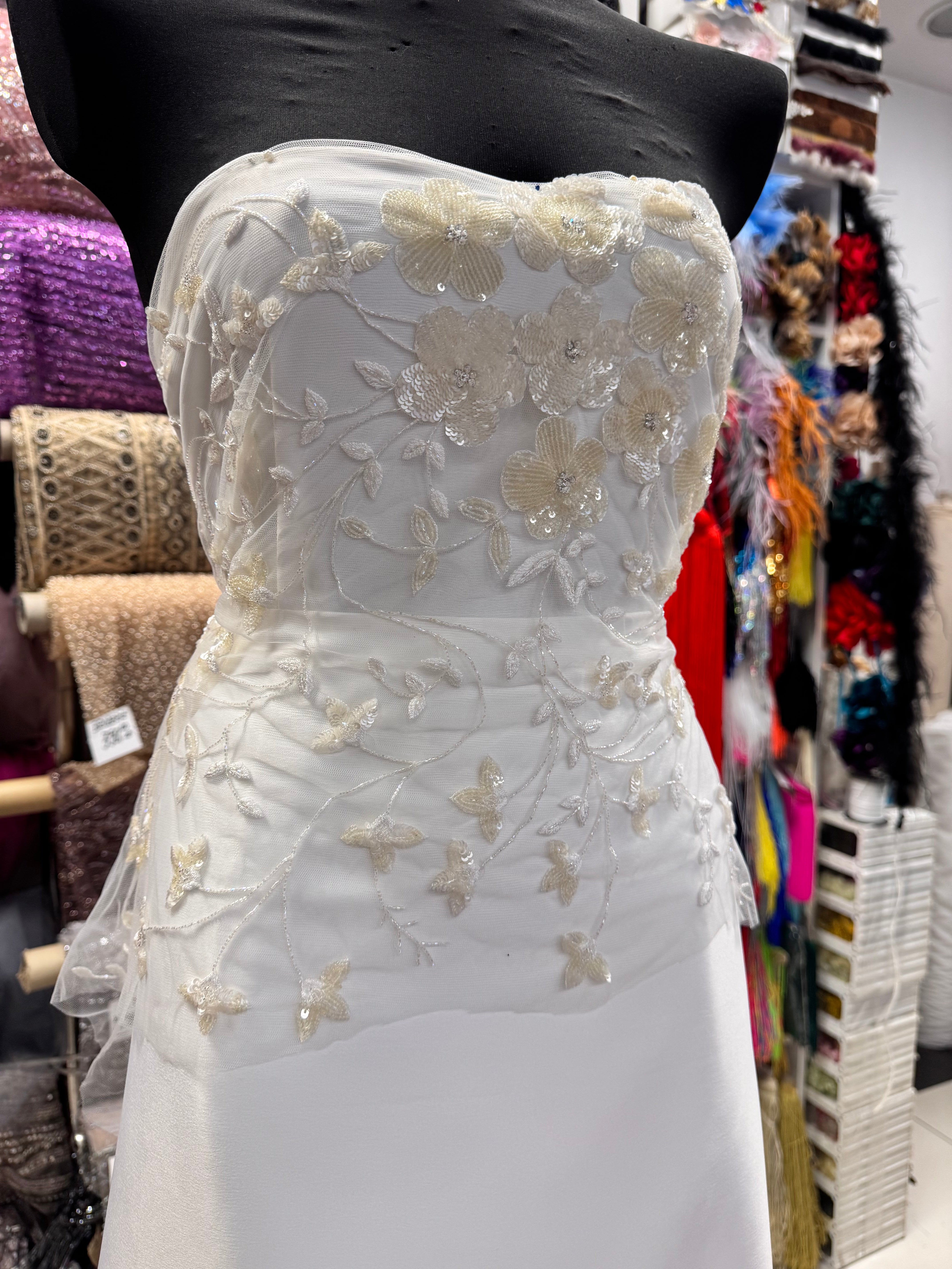 Broderie Bust Pentru Mireasă Ivoire