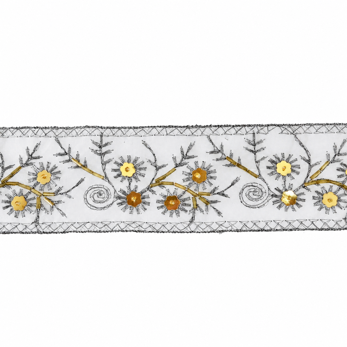 Pasmanterie Organza Cu margele Aurii, 5,80 cm