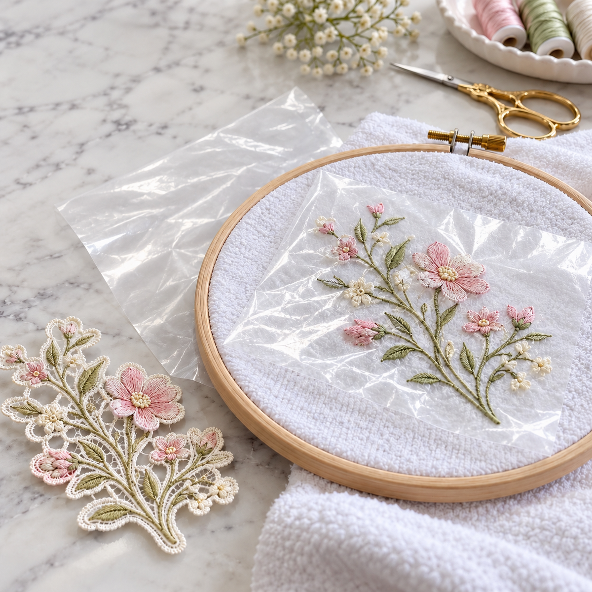 folie hidrosolubila pentru broderie - pret pe metru