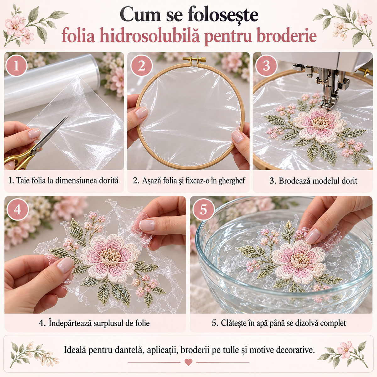 folie hidrosolubila pentru broderie - pret pe metru
