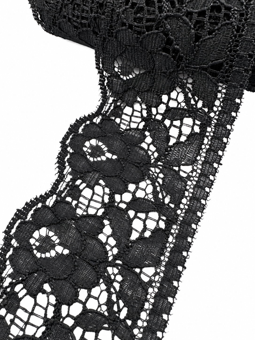 Dantela neagra 6cm - preț pe metru