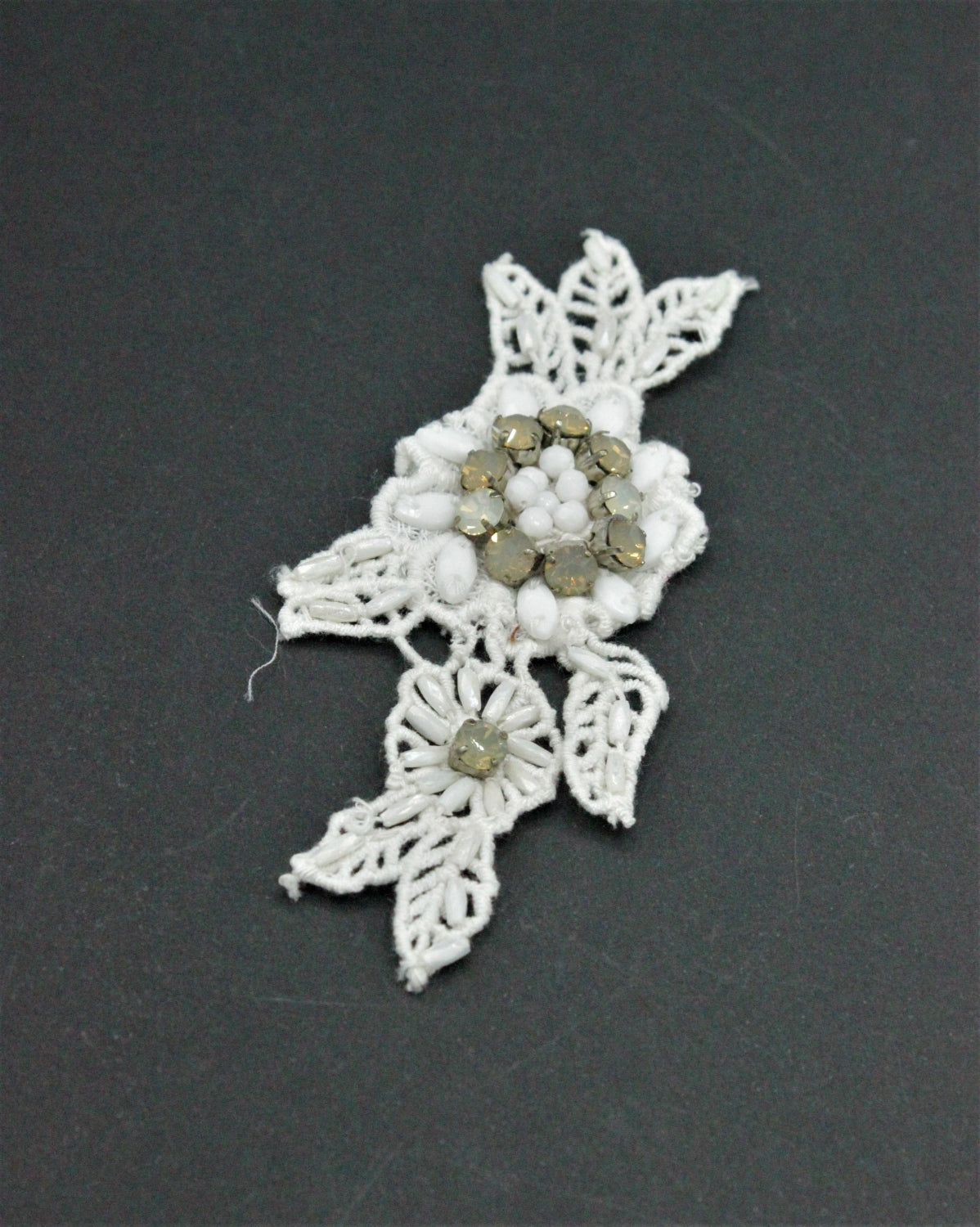 Aplicatie Cu Margele, 12 x 6cm, Ivoire