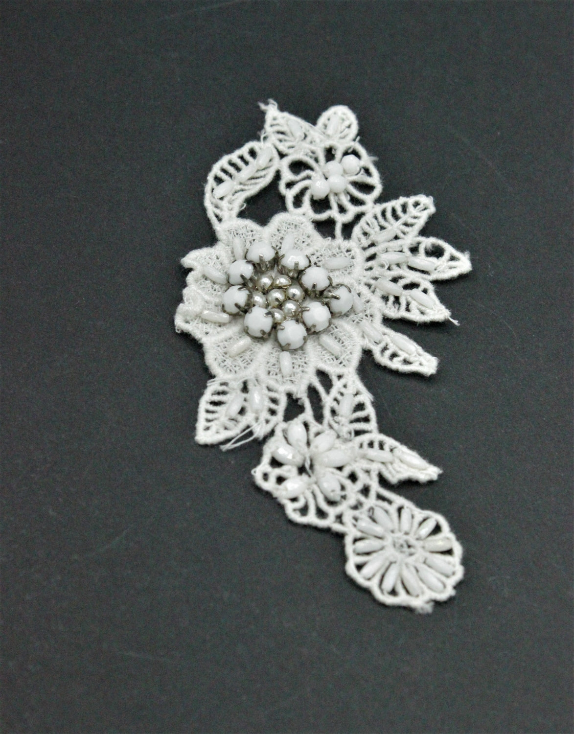 Aplicatie Cu Margele, 13 x 6cm, Ivoire