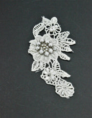 Aplicatie Cu Margele, 13 x 6cm, Ivoire
