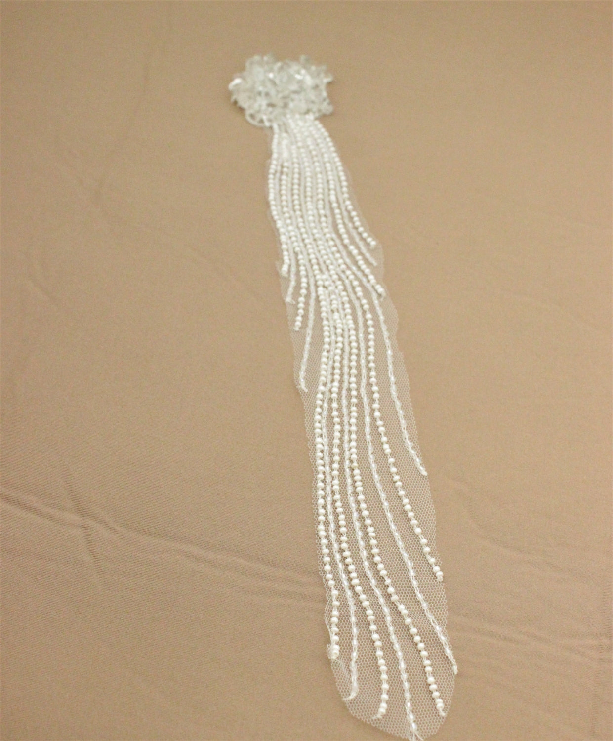Aplicatie Cu Margele, 26x3cm, Ivoire