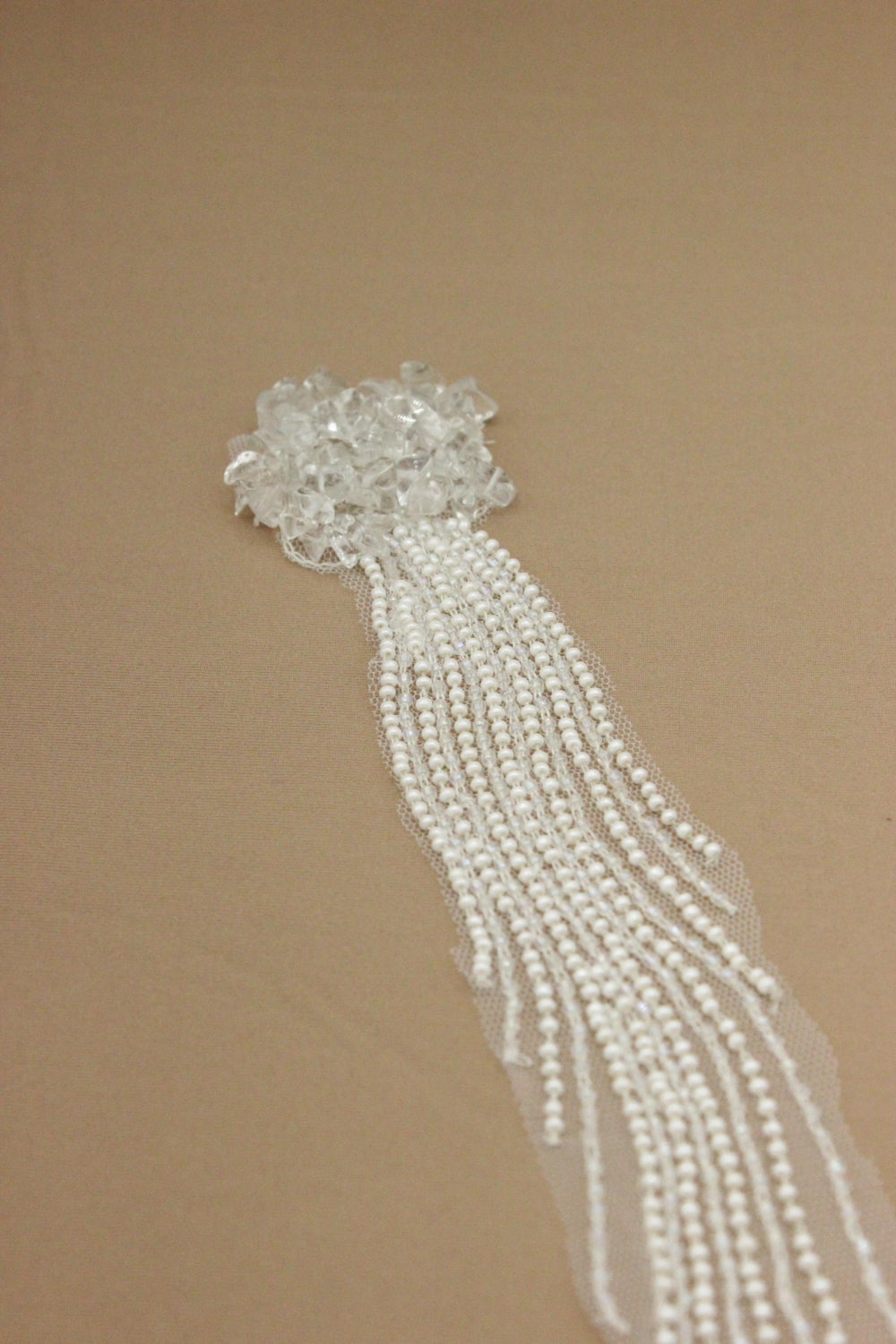 Aplicatie Cu Margele, 26x3cm, Ivoire