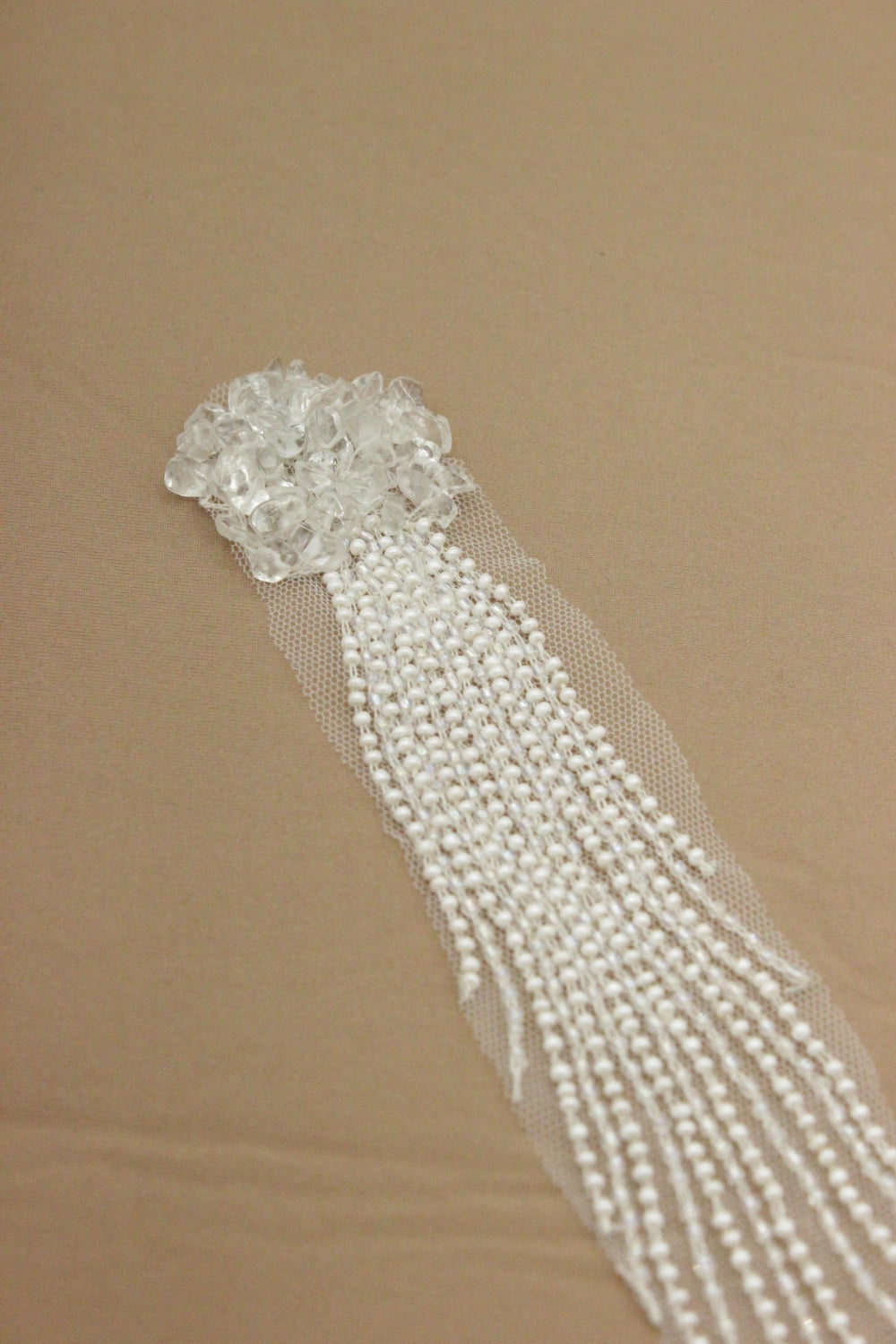 Aplicatie Cu Margele, 26x3cm, Ivoire