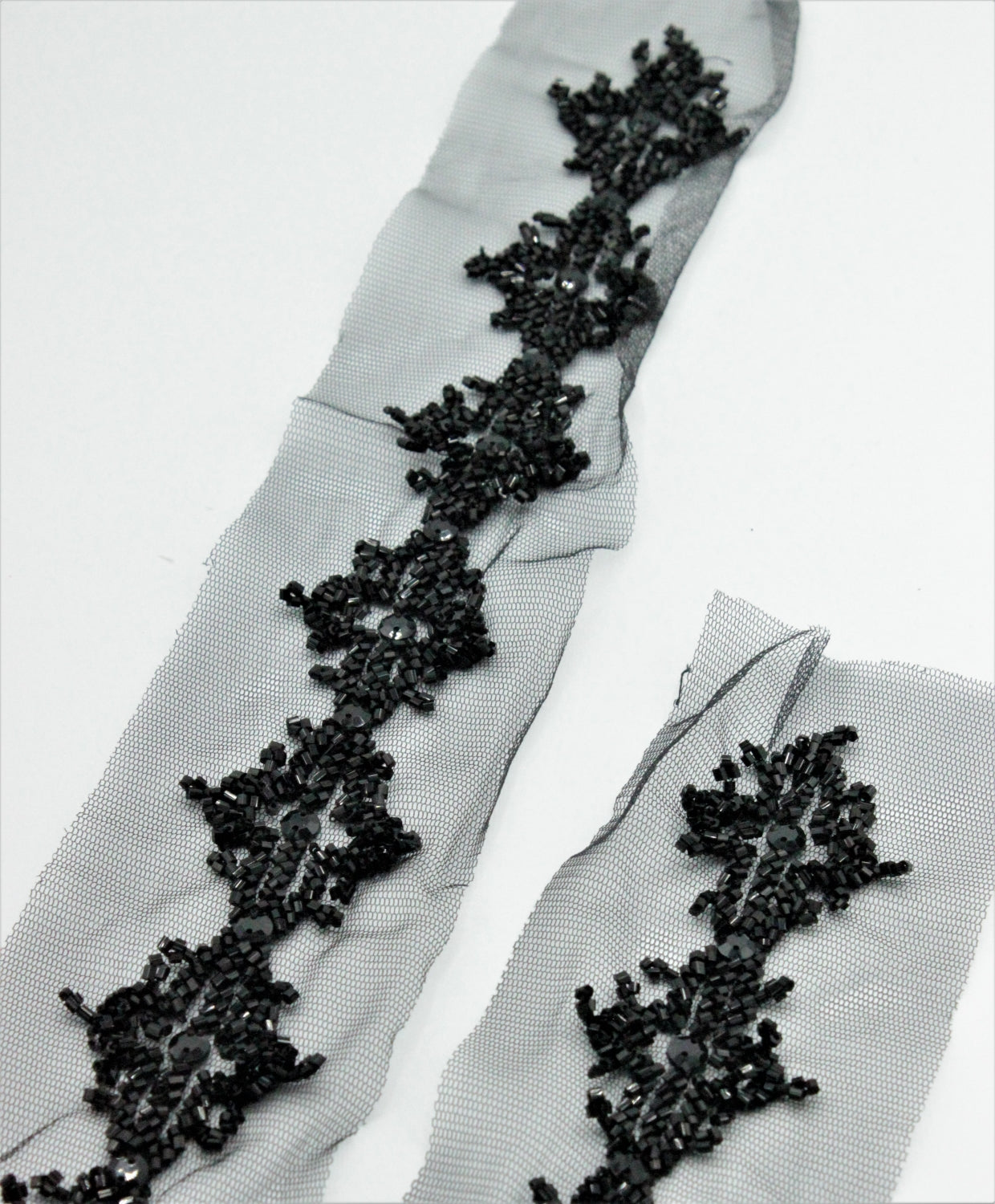 Aplicatie Cu Margele 65cm x 4cm, Negru