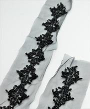Aplicatie Cu Margele 65cm x 4cm, Negru