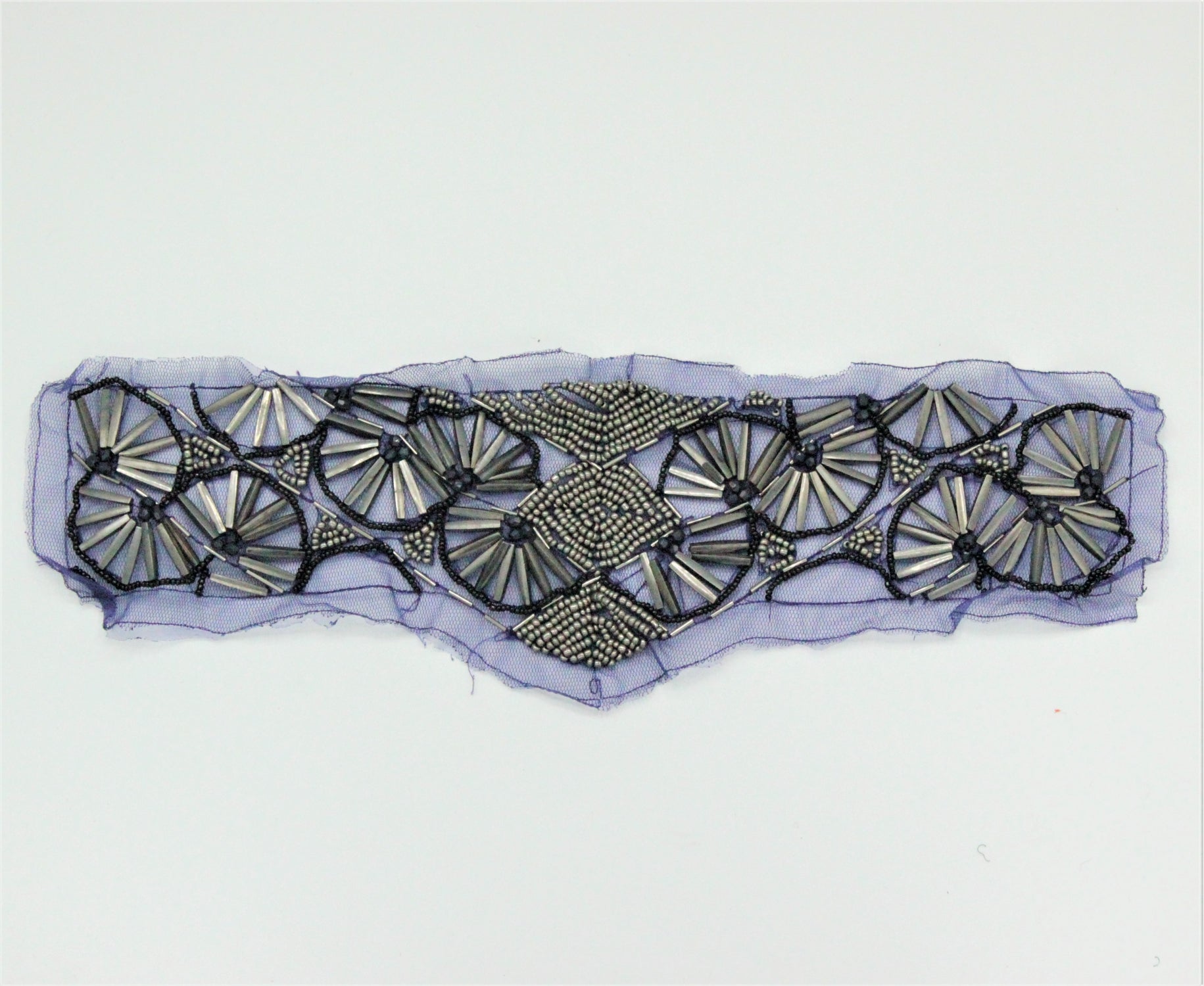 Aplicatie Cu Margele, Mov Indigo, 38x8cm