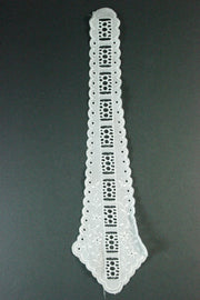 Aplicatie Decolteu Din Bumbac, 26x8 cm, Alb