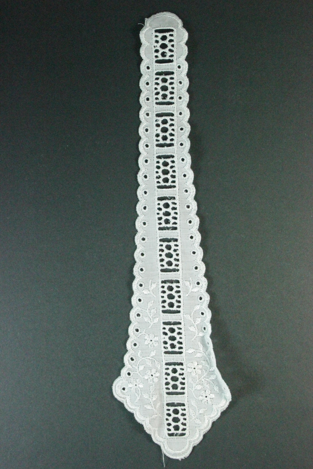 Aplicatie Decolteu Din Bumbac, 26x8 cm, Alb
