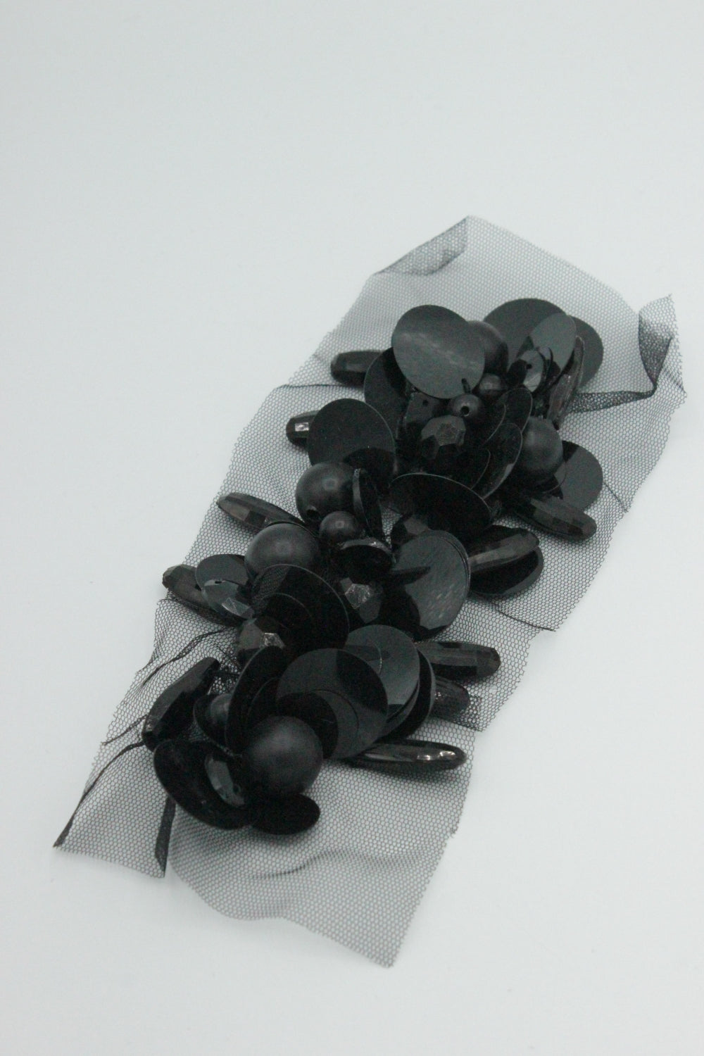 Aplicatie Decorativa Cu Margele Si Paiete, 17cmx 5cm, Negru