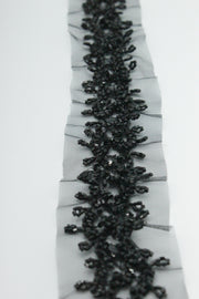 Aplicatie Margele Pe Tull, 45x4cm, Negru