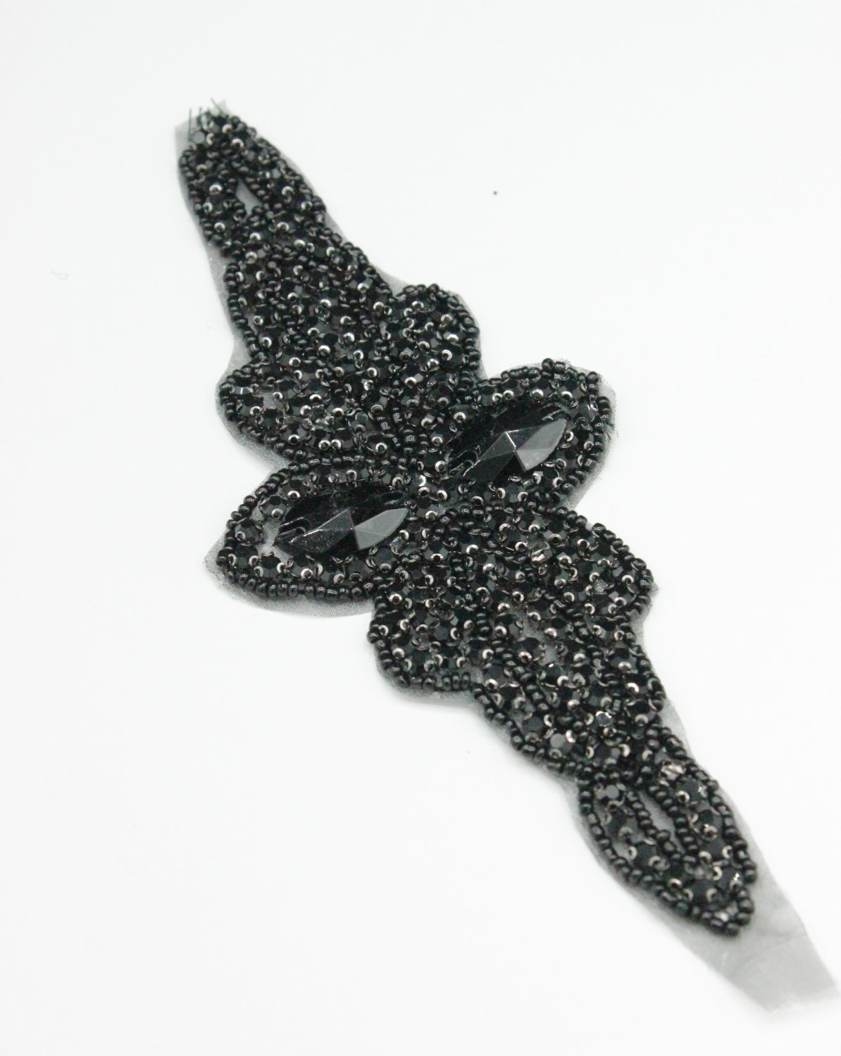 Aplicatie Termoadeziva Cu Pietre, Bucata De 17x7cm, Negru (Pret/Bucata)