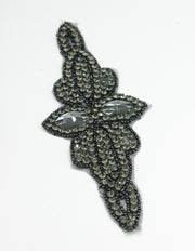 Aplicatie Termoadeziva Cu Pietre, Bucata De 17x7cm, Gri Inchis (Pret/Buc)