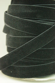 Panglica De Catifea Elastica, 15mm, Negru