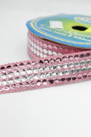 Banda Decorativa Cu Paiete, 23mm, Roz