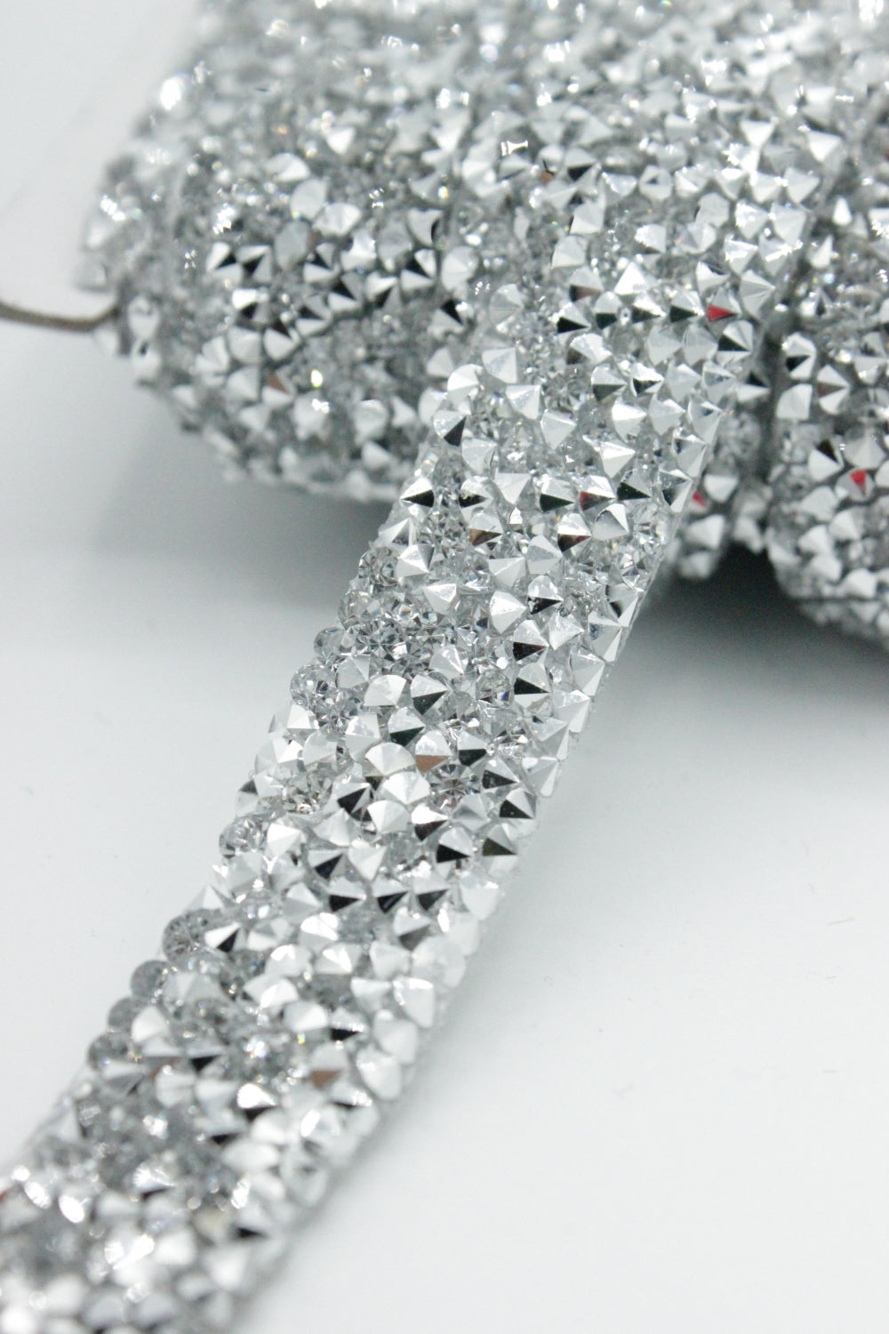 Banda Silicon Cu Strasuri, 15mm, Argintiu