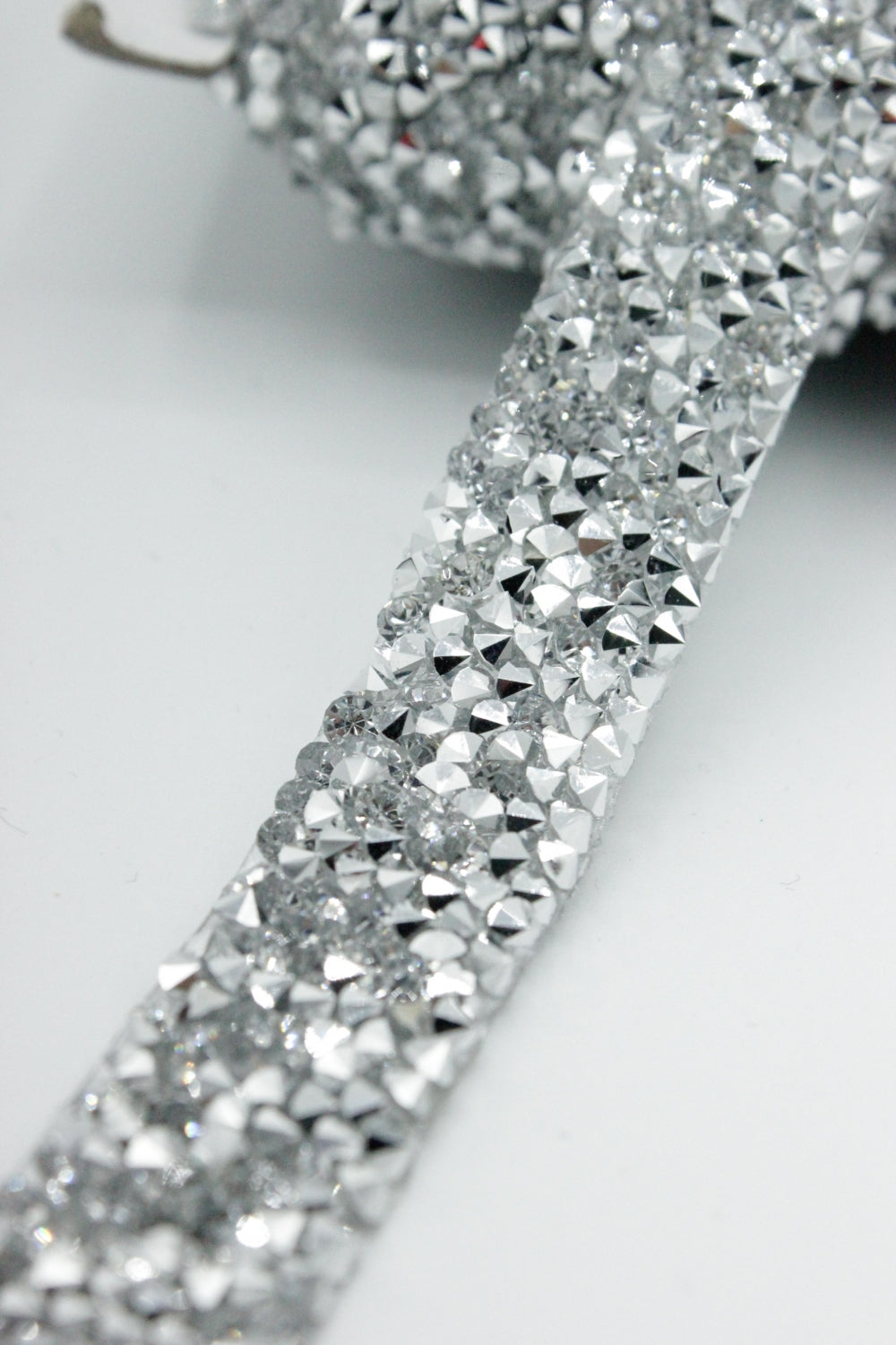 Banda Silicon Cu Strasuri, 15mm, Argintiu