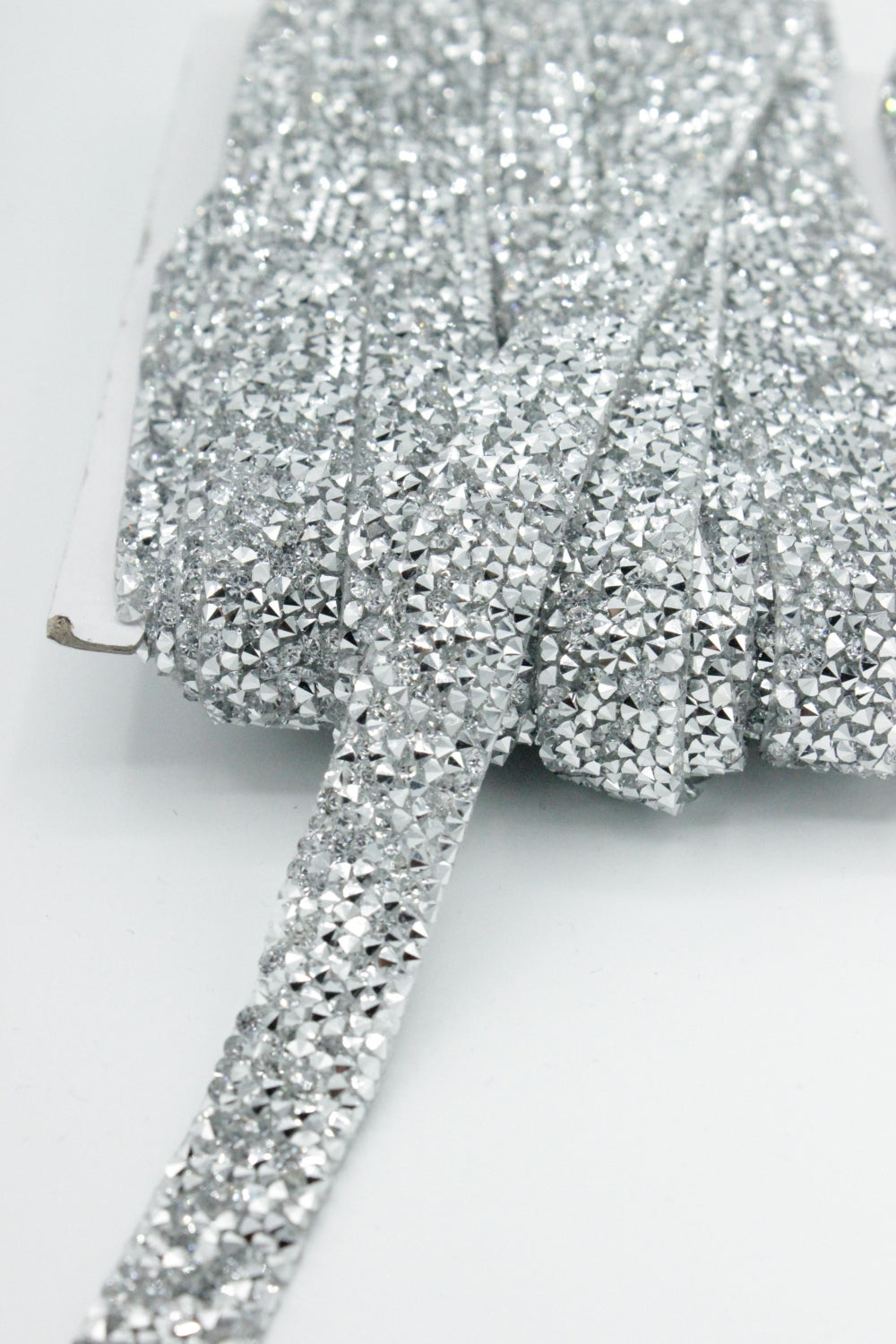 Banda Silicon Cu Strasuri, 15mm, Argintiu