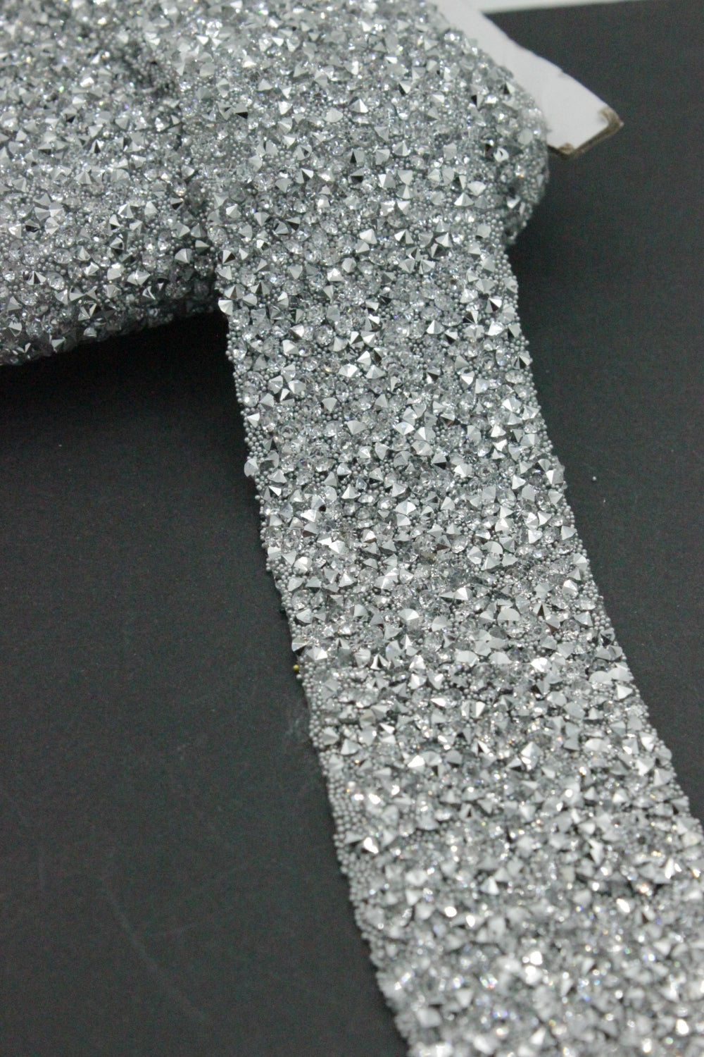 Banda Silicon Cu Strasuri, 40mm, Argintiu