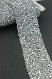 Banda Silicon Cu Strasuri, 40mm, Argintiu