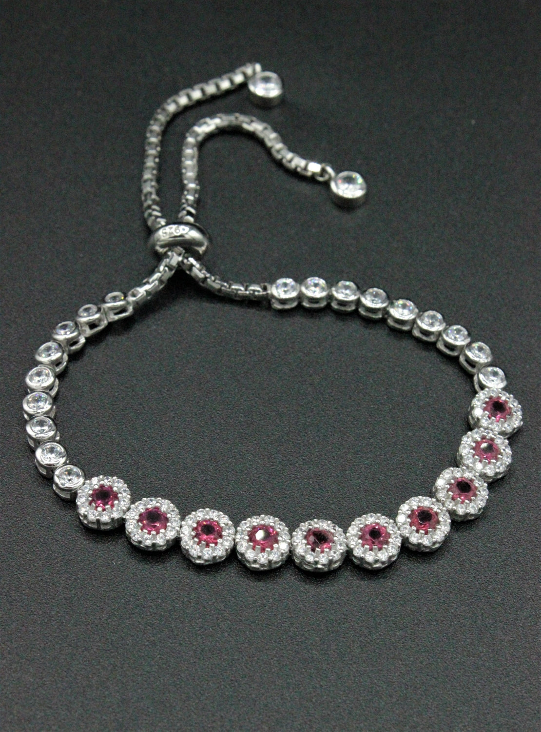 Bratara Din Argint cu Pietre Din Zircon, Roz