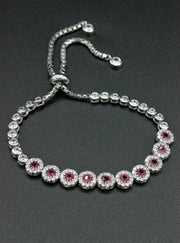 Bratara Din Argint cu Pietre Din Zircon, Roz