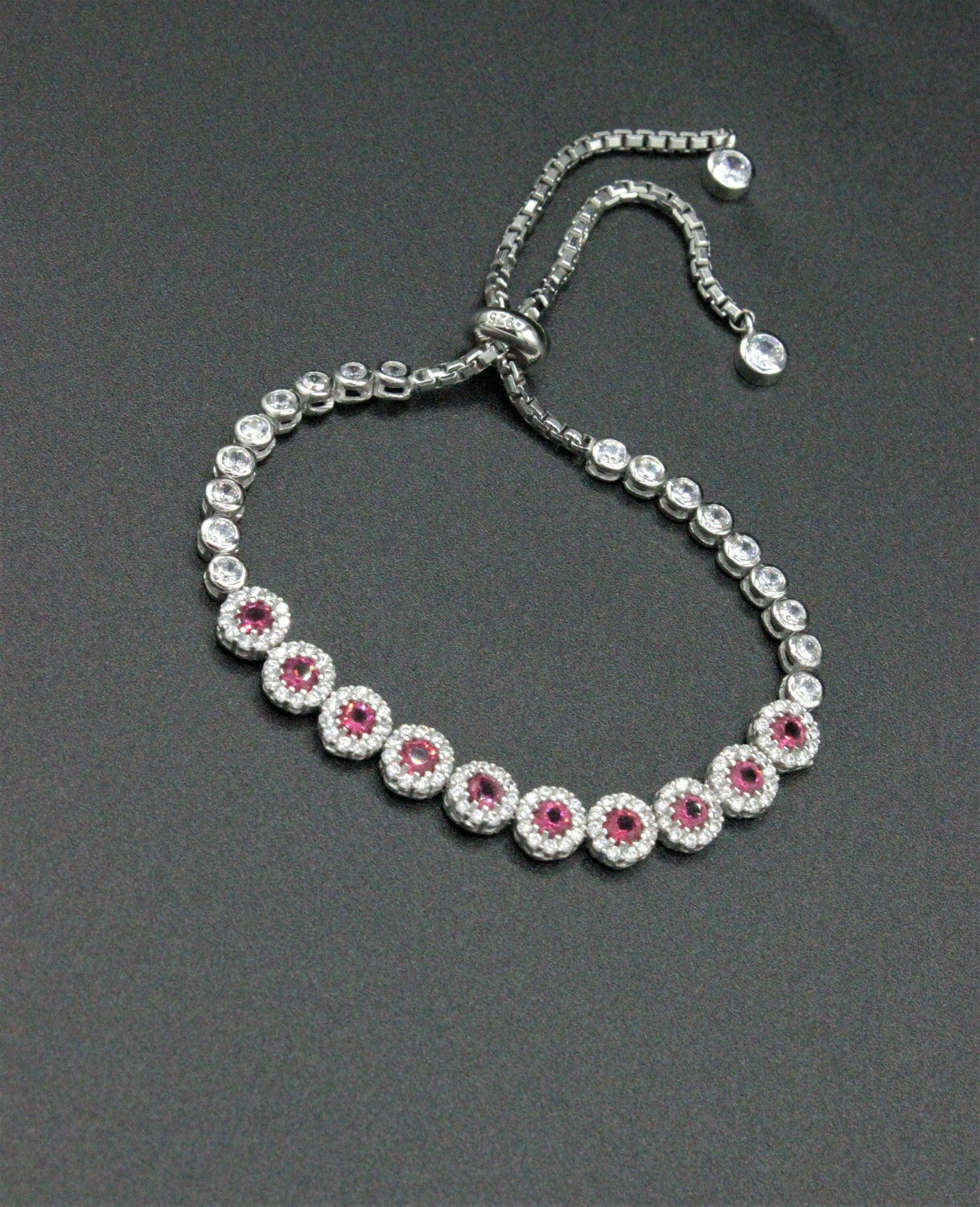 Bratara Din Argint cu Pietre Din Zircon, Roz