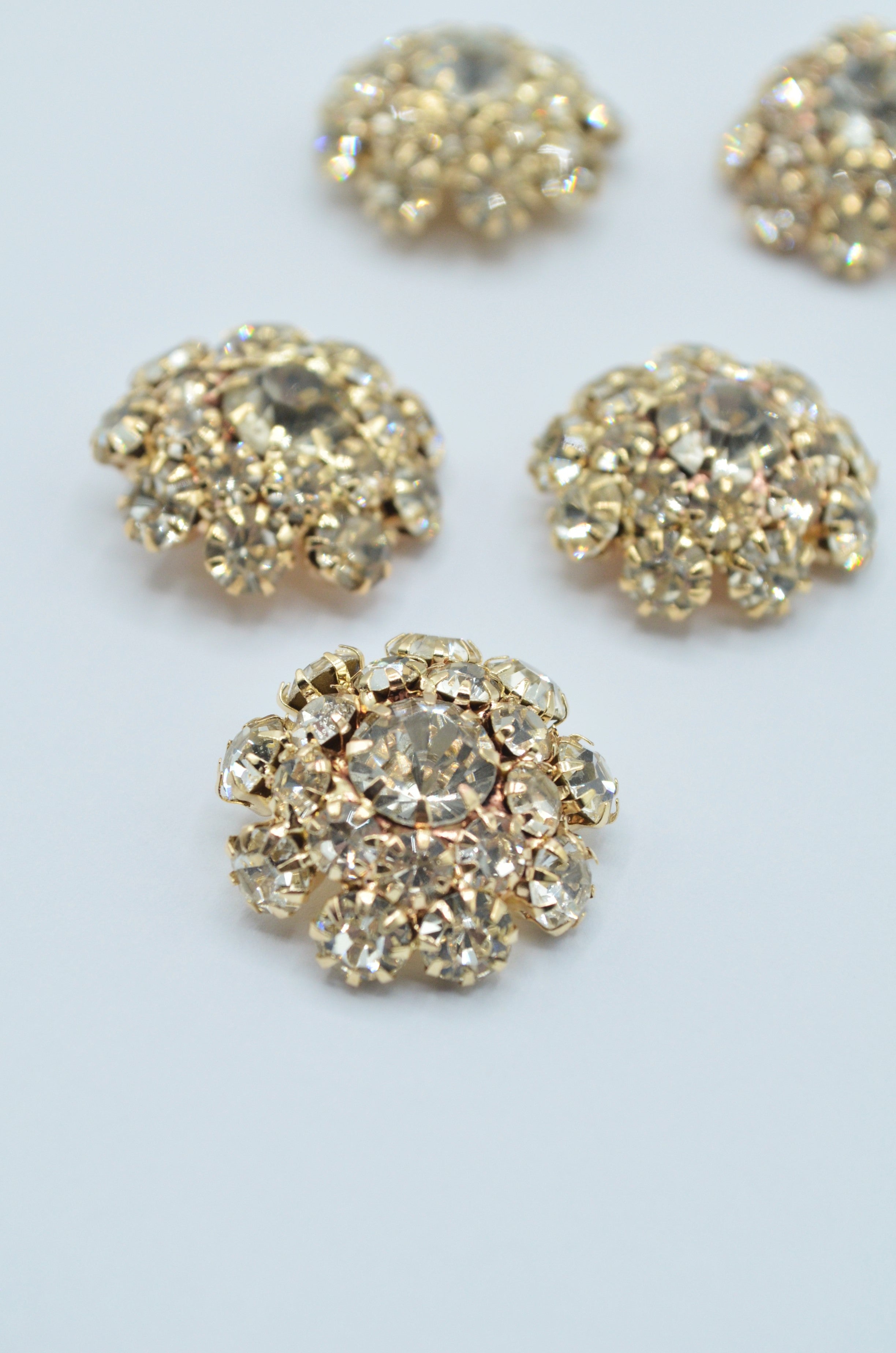 Nasturi Metalici Cu Pietre, 21mm, Auriu