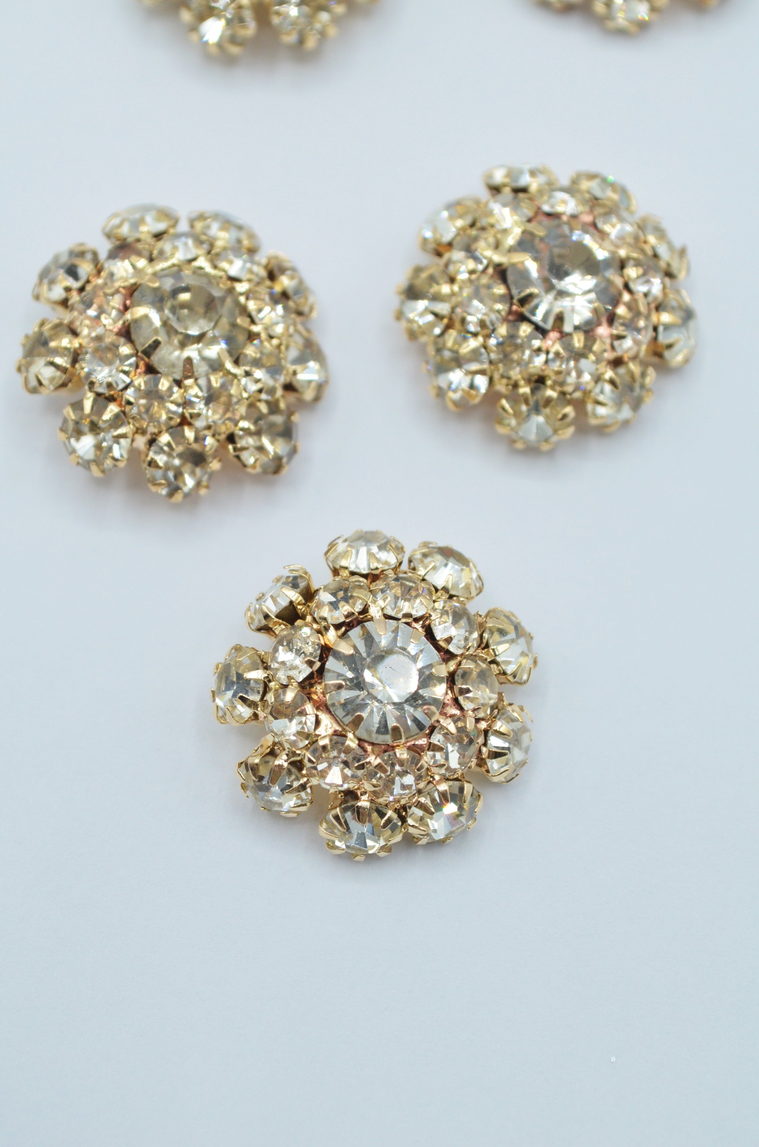 Nasturi Metalici Cu Pietre, 21mm, Auriu