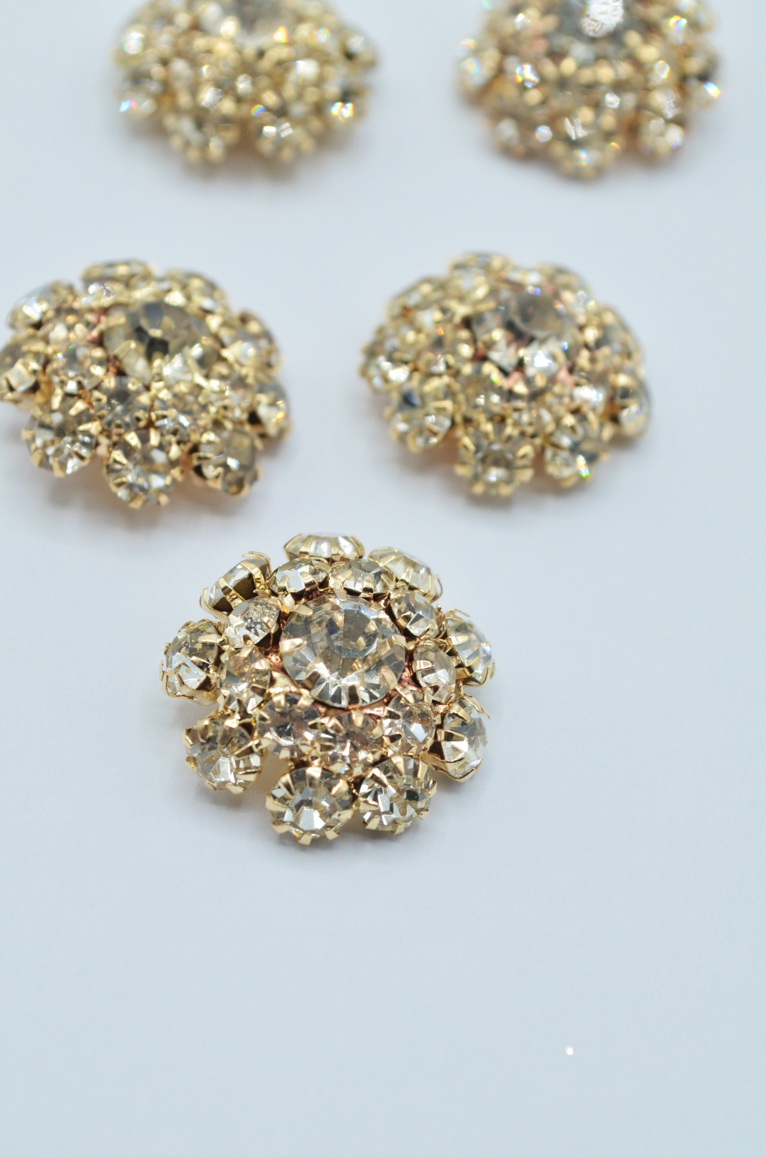 Nasturi Metalici Cu Pietre, 21mm, Auriu