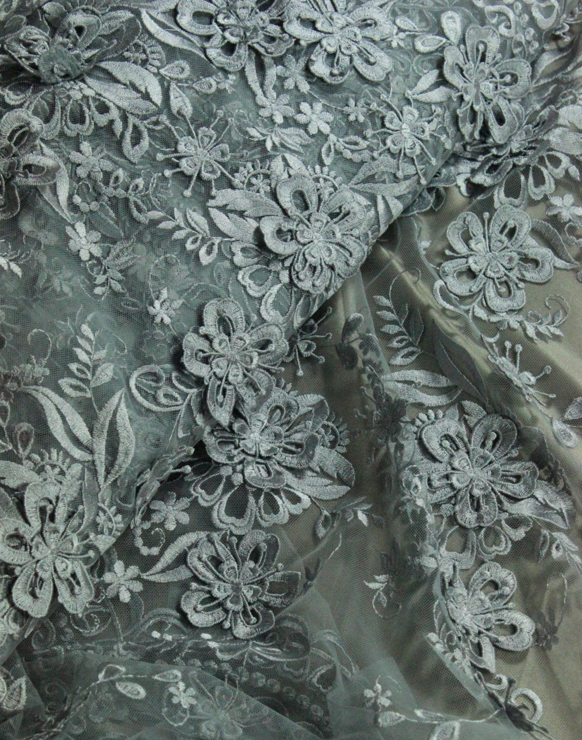 Broderie 3D Pe Tull, Gri