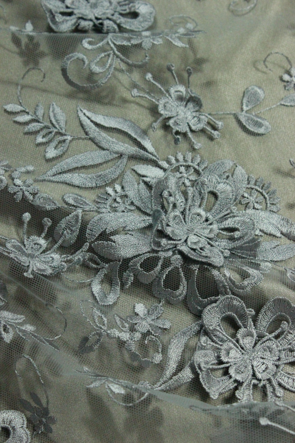 Broderie 3D Pe Tull, Gri