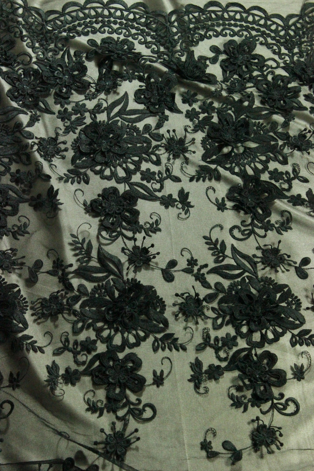 Broderie 3D Pe Tull, Negru