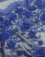 Broderie 3D Pe Tull, Albastru
