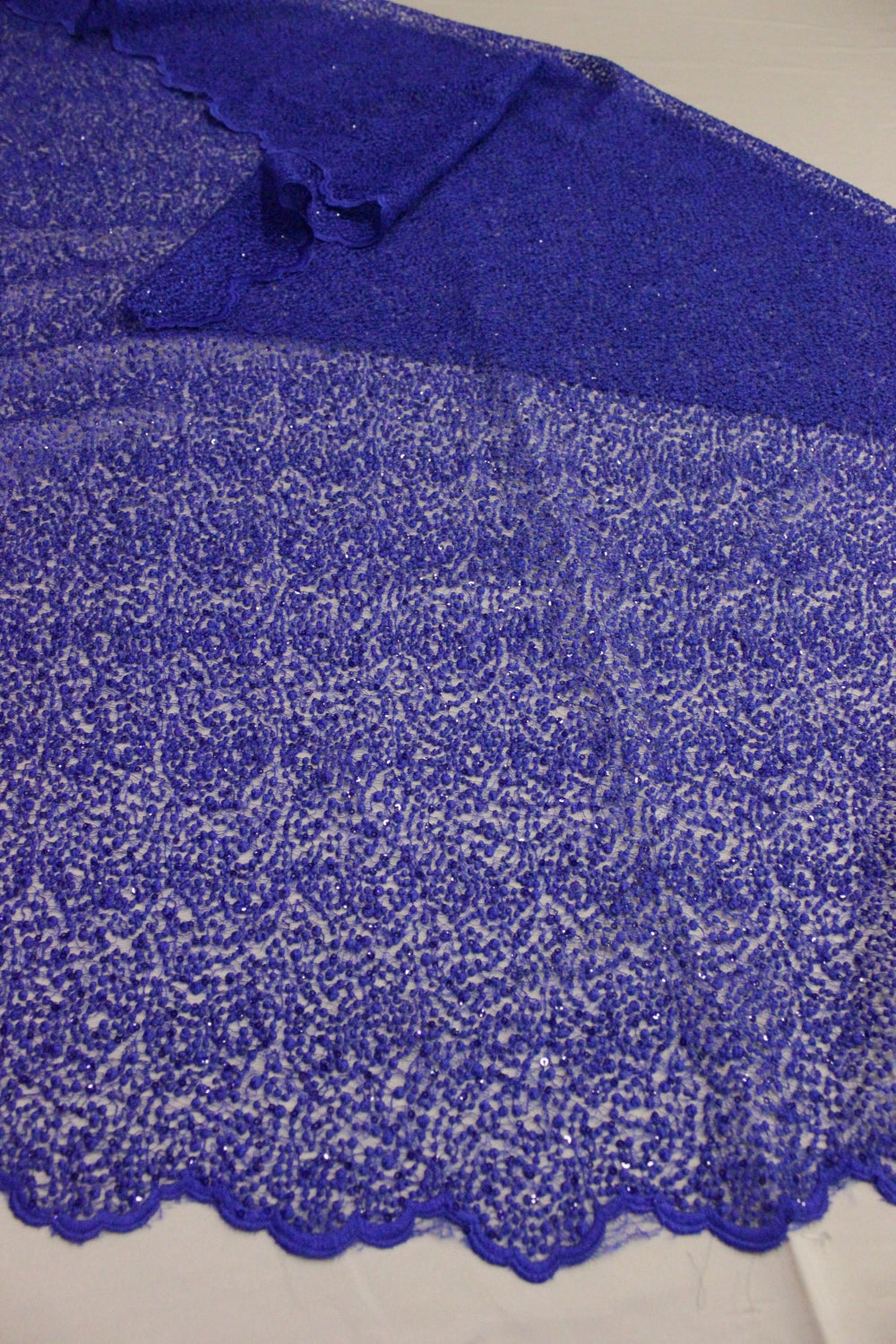 Broderie Cu Insertie De Paiete Fine, Albastru Royal